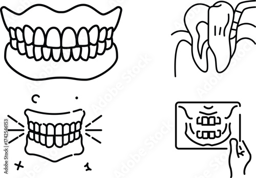 White tooth icon with soft gray shadow, realistic clean vector design