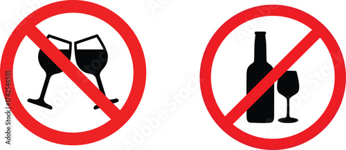 No Alcohol” icon, minimalist vector design