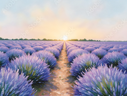Golden Hour in Provence: A Path Through the Lavender Field