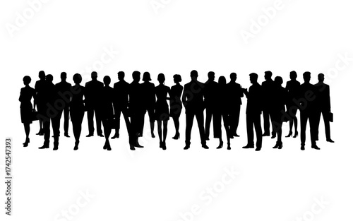 Business people silhouettes vector illustration design, diverse group of male and female business isolated, entrepreneurial, working, corporate staff, office work environment, leadership and success