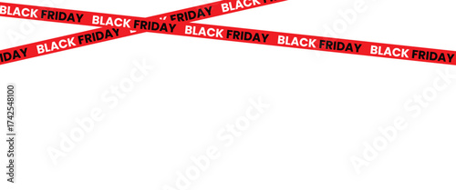 ribbons for black friday sale transparent png or isolated on white background, Crossed ribbons. Big sale. Graphic elements. Vector illustration
