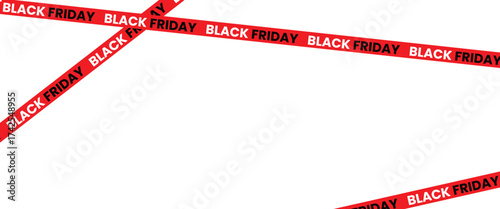ribbons for black friday sale transparent png or isolated on white background, Crossed ribbons. Big sale. Graphic elements. Vector illustration