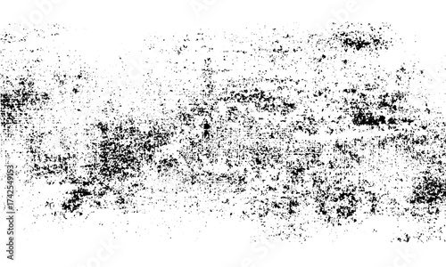 Vintage black and white grunge background transparent overlay .Dark dirty grunge texture vector with cracks and dust particles