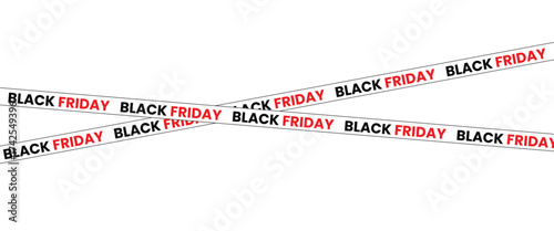 ribbons for black friday sale transparent png or isolated on white background, Crossed ribbons. Big sale. Graphic elements. Vector illustration