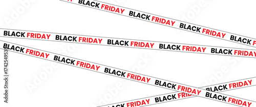 ribbons for black friday sale transparent png or isolated on white background, Crossed ribbons. Big sale. Graphic elements. Vector illustration