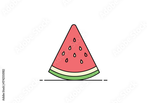 A refreshing slice of watermelon on a hot summer day.