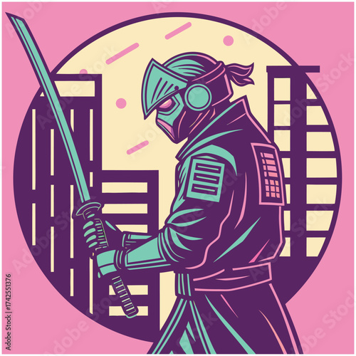 Urban Samurai T-shirt design