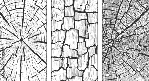 Vintage Grunge Paper Texture Old Worn Torn Set Distressed Background Overlay Distressed Grunge Wooden Texture-crack Seamless Pattern. vectors design on transparent background.