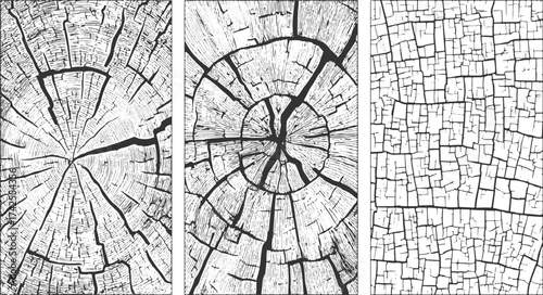 Vintage Grunge Paper Texture Old Worn Torn Set Distressed Background Overlay Distressed Grunge Wooden Texture-crack Seamless Pattern. vectors design on transparent background.