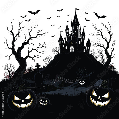 vector illustration of a halloween background