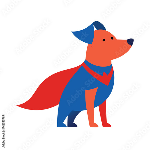 Superhero Dog Wearing Cape and Costume cartoon