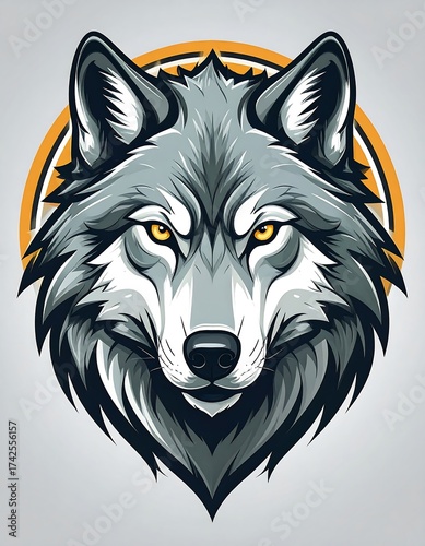 Gray wolf head graphic