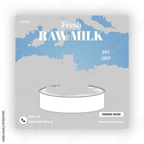 Fresh raw milk banners collection