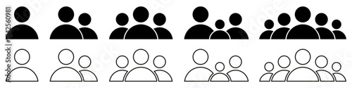 People group icon set, person, logo human, team icons, user profile symbol - vector
