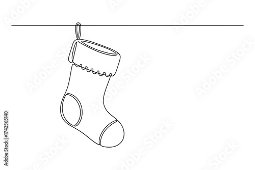 Vector art of christmas stocking hanging, a traditional decoration for holiday season