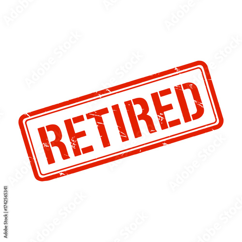 Retired stamp and pencil iconic symbol for end of career and retirement celebration vector