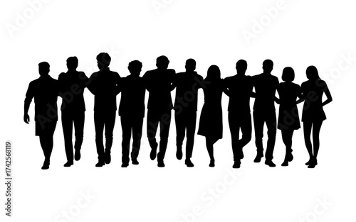 Business people silhouettes vector illustration design, diverse group of male and female business isolated, entrepreneurial, working, corporate staff, office work environment, leadership and success