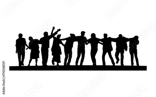 Business people silhouettes vector illustration design, diverse group of male and female business isolated, entrepreneurial, working, corporate staff, office work environment, leadership and success