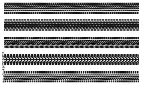tires tread pattern set vector illustration isolated on white background