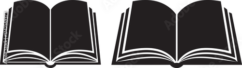 Two open books silhouette