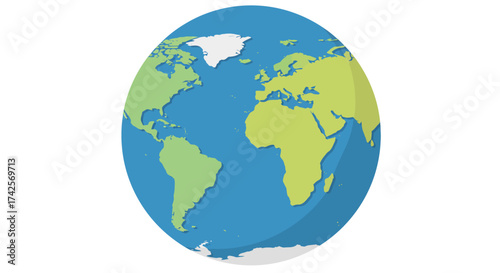 Stylized Earth Globe Featuring Continents and Oceans Illustration.