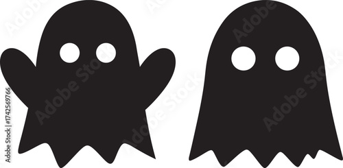 Two spooky halloween ghost silhouettes