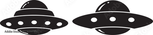 Two ufo flying saucer silhouettes