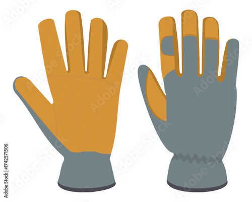 Industrial protective gloves vector illustration for safety equipment use