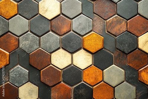 tessellated hexagonal pattern in earth tones