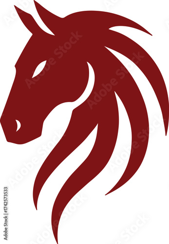 Bold and Graceful: A stylized illustration of a horse's head, with a flowing mane, capturing the spirit of freedom and the majestic nature of the animal.