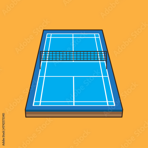 Isometric of Tennis court vector illustration suitable used for web, apps, website and others event. Sport. Tennis court. Winner