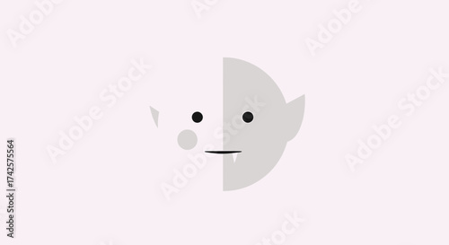 Whimsical Vampire Creature With Minimalist Design For Halloween Season