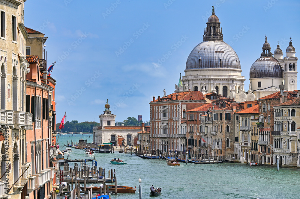 Naklejka premium View of Grand Canal and Basilica Santa Maria della Salute in Venice, Italy.