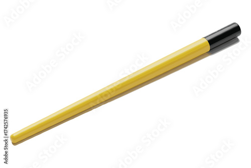 Vector art of yellow makeup brush with black handle, perfect for applying foundation or concealer