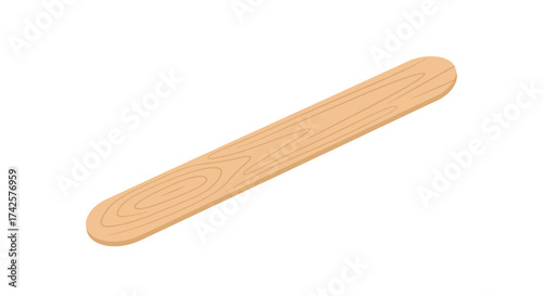 Wooden Tongue Depressor on White Background.