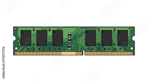 Green RAM Memory Module with Integrated Circuitry.
