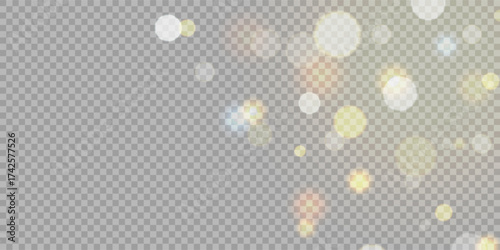 Golden dust light overlay, glowing bokeh sparkle overlay texture, Christmas or New Yearr transparent confetti