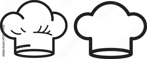 Two chef hats silhouette