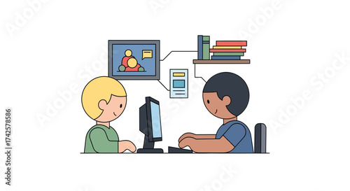 A young person learning to use a computer in a community training class