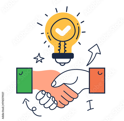 Business idea finance innovation success exchange isolated concept. Vector graphic design illustration