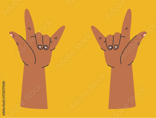 Arm hand with positive sign isolated concept. Vector flat graphic design element illustration