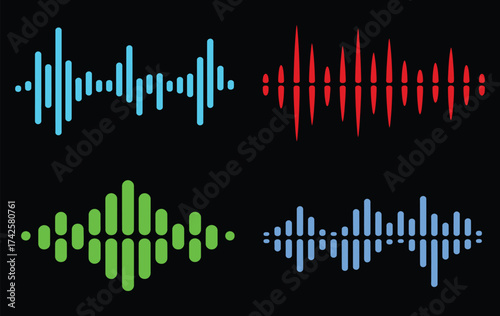 Abstract Sound Wave 17 Design. Dynamic Audio Waveform Illustration with Modern Style. Perfect for Music, Sound Engineering, Technology Projects, and Visual Audio Representation. Vector Graphic.