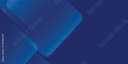 Abstract blue background with glowing geometric lines. Modern blue gradient square shape design. Futuristic technology concept
