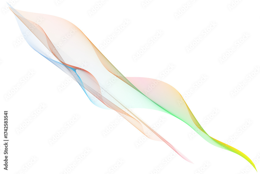 Naklejka premium Soft neutral gradient ribbon with dynamic flowing motion on empty backdrop.
