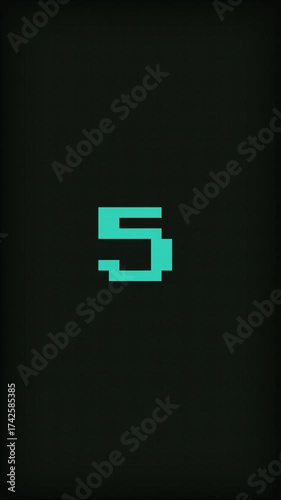 Glitch effect countdown on black background  