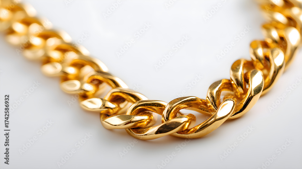 Obraz premium Gold chain necklace representing luxury wealth and fashion