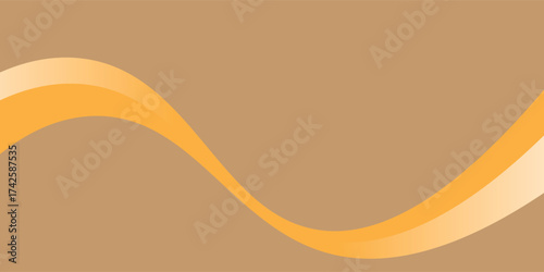 Vector brown line background curve element with white space for text and message design, overlapping layers, vector. eps10