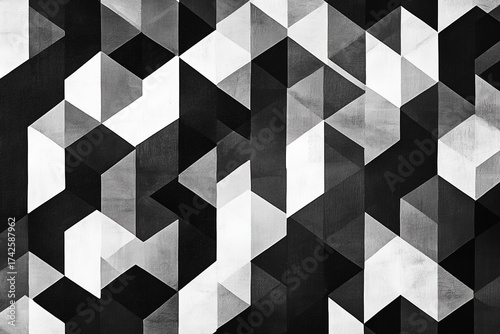 tessellated geometric pattern in monochrome