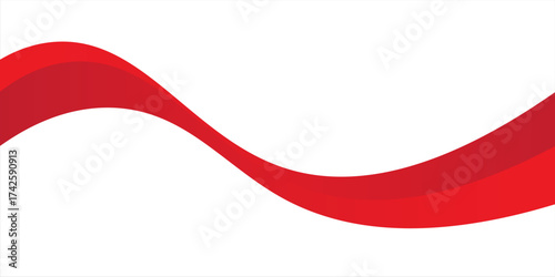 Vector red line background curve element with white space for text and message design, overlapping layers, vector. eps10