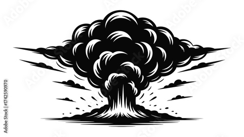 Explosion cloud vector illustration scalable eps graphic artwork for dramatic visuals vector